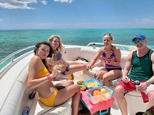 Cozumel Private First Lady Boat Charter Excursion - Secluded Marine Park Snorkel and El Cielo Sandbar (w/ optional fishing)