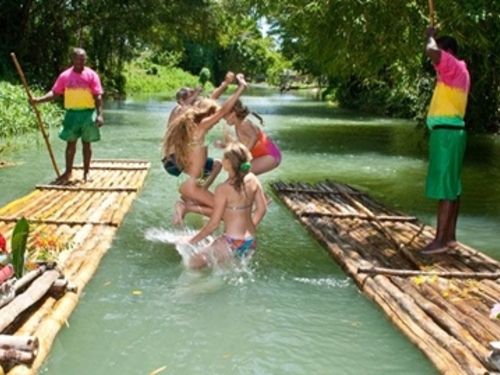 Montego Bay Jamaica bamboo river raft Cruise Excursion Reservations