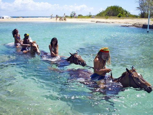 Ocho Rios  Jamaica ride horse in ocean Trip