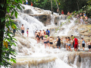 Montego Bay Dunn's River Falls Excursion with Cocktails and Lunch at Reggae Hill 