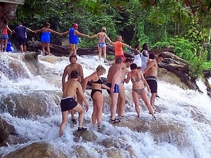 Montego Bay Dunn's River Falls, White River Tubing, and Shopping Excursion