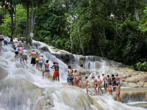 Ocho Rios Ocho Rios Blue Hole, Dunn's River Falls, Lunch and Cocktails at Reggae Hill Trip Tickets