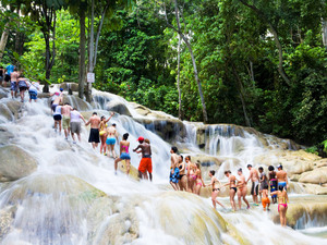 Ocho Rios Dunn's River Falls Excursion with Cocktails and Lunch at Reggae Hill 