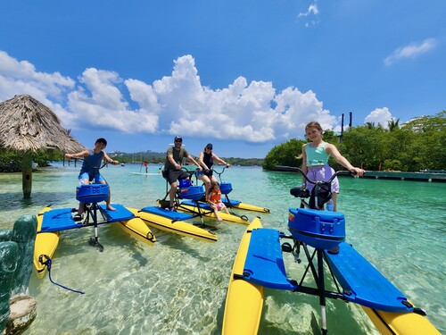 Roatan Hydrobike, Reef Snorkeling, Monkeys & Sloth Hangout with Beach Break Excursion
