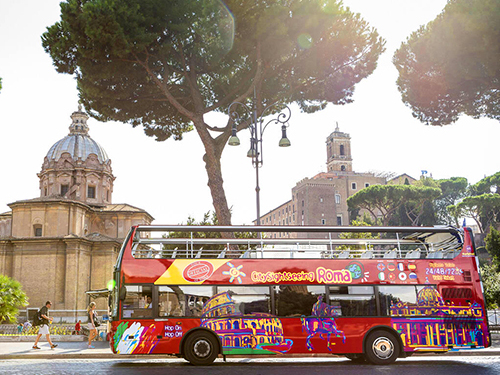 Rome City Sightseeing Hop On Hop Off Bus by Train from Civitavecchia