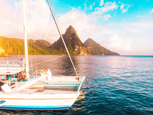 St. Lucia Catamaran Cruise and Zip Line Adventure Excursion