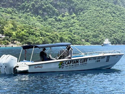 St. Lucia Private All Inclusive Speedboat to Soufriere, Mud Bath, and Beach Adventure with Lunch