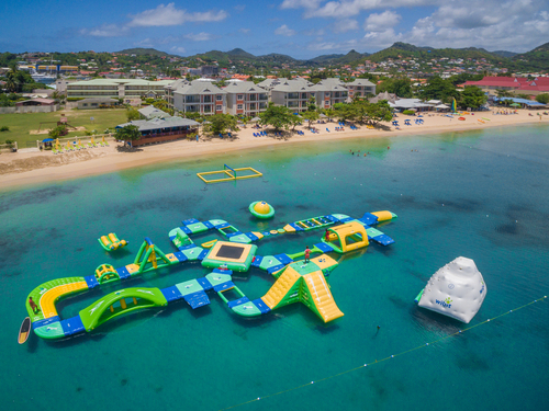 St. Lucia Splash Island Beach Break, Lunch and Water Park Day Pass with Transfer